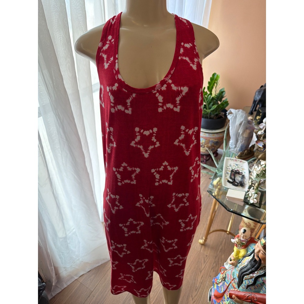 Secr Treasures Red Star Print Racerback Romper XL/XG 16-18 Sleeveless Loungewear